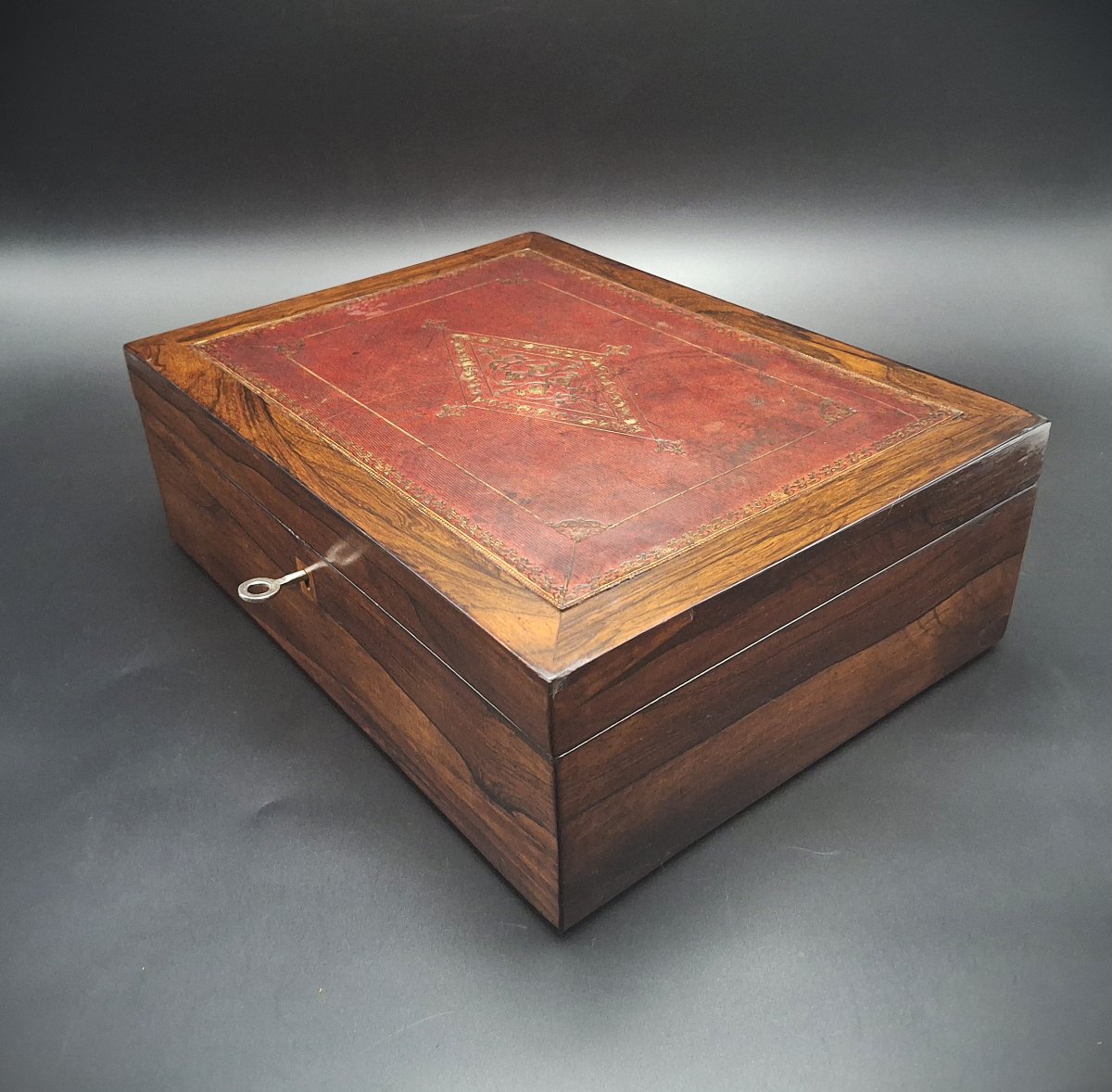 Scatola da viaggio in legno di palissandro, epoca fine 800-photo-2
