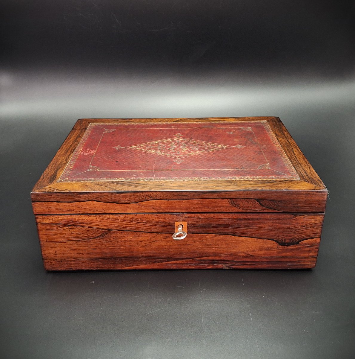 Scatola da viaggio in legno di palissandro, epoca fine 800-photo-4