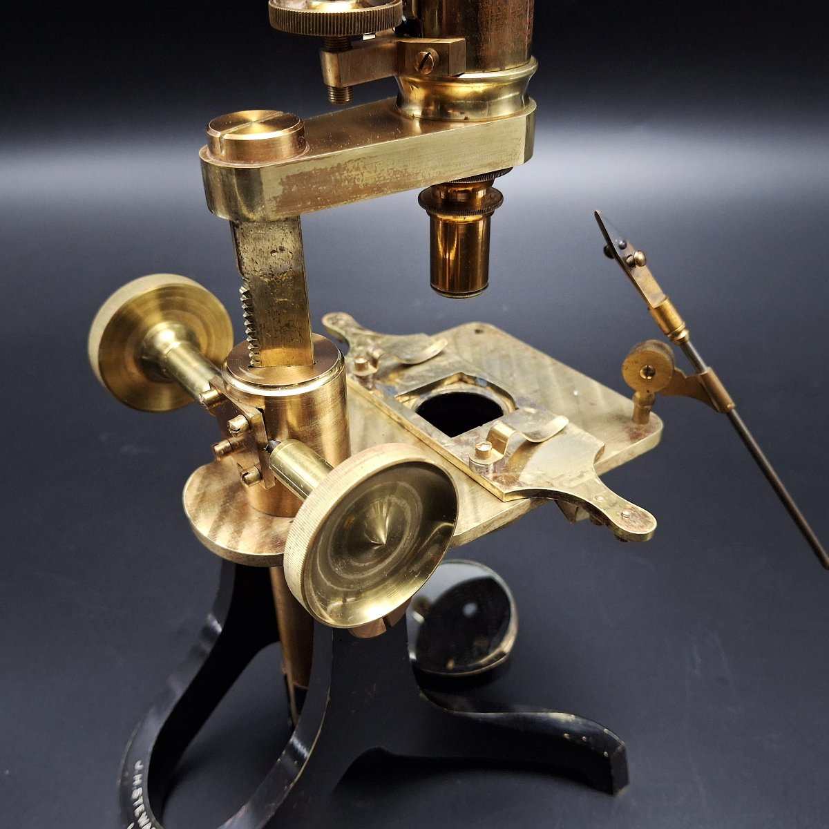 Microscopio in ottone  con custodia originale e accessori J.H.Steward London, 1870-photo-7