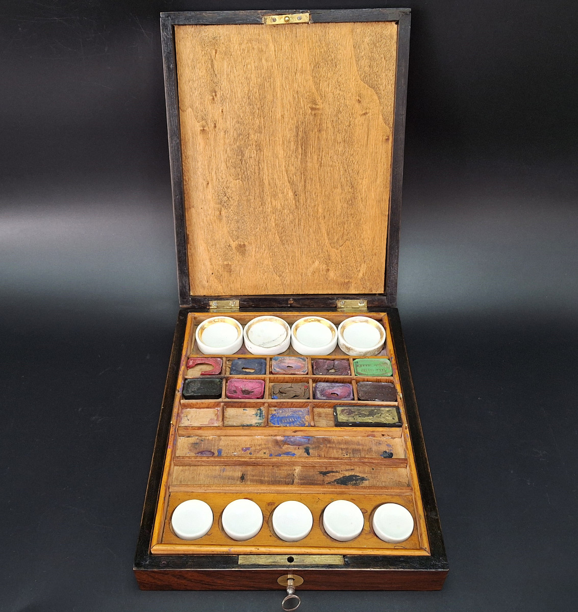 Rara scatola da pittore, colori acquerello, Storica ditta francese Duret, fine 800