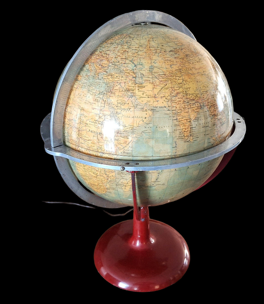 Globo terrestre fisico politico Istituto Geografico de Agostini, anni 60.