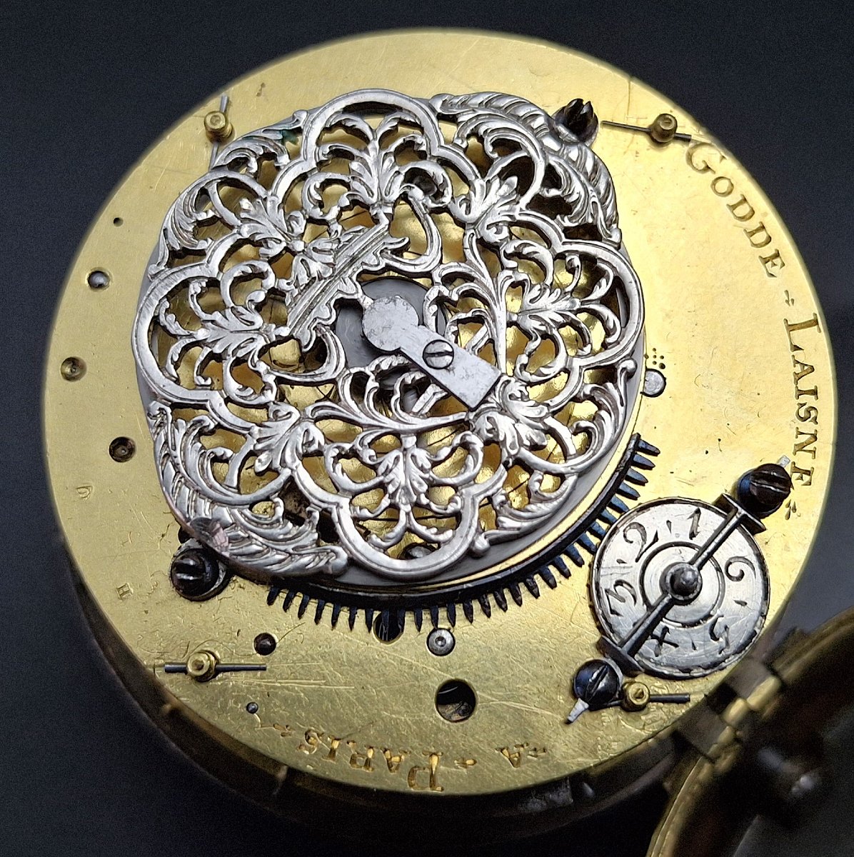 Raro orologio Oignon francese con funzione ripetizione, Jean Godde Laisne, 1695 circa.-photo-6