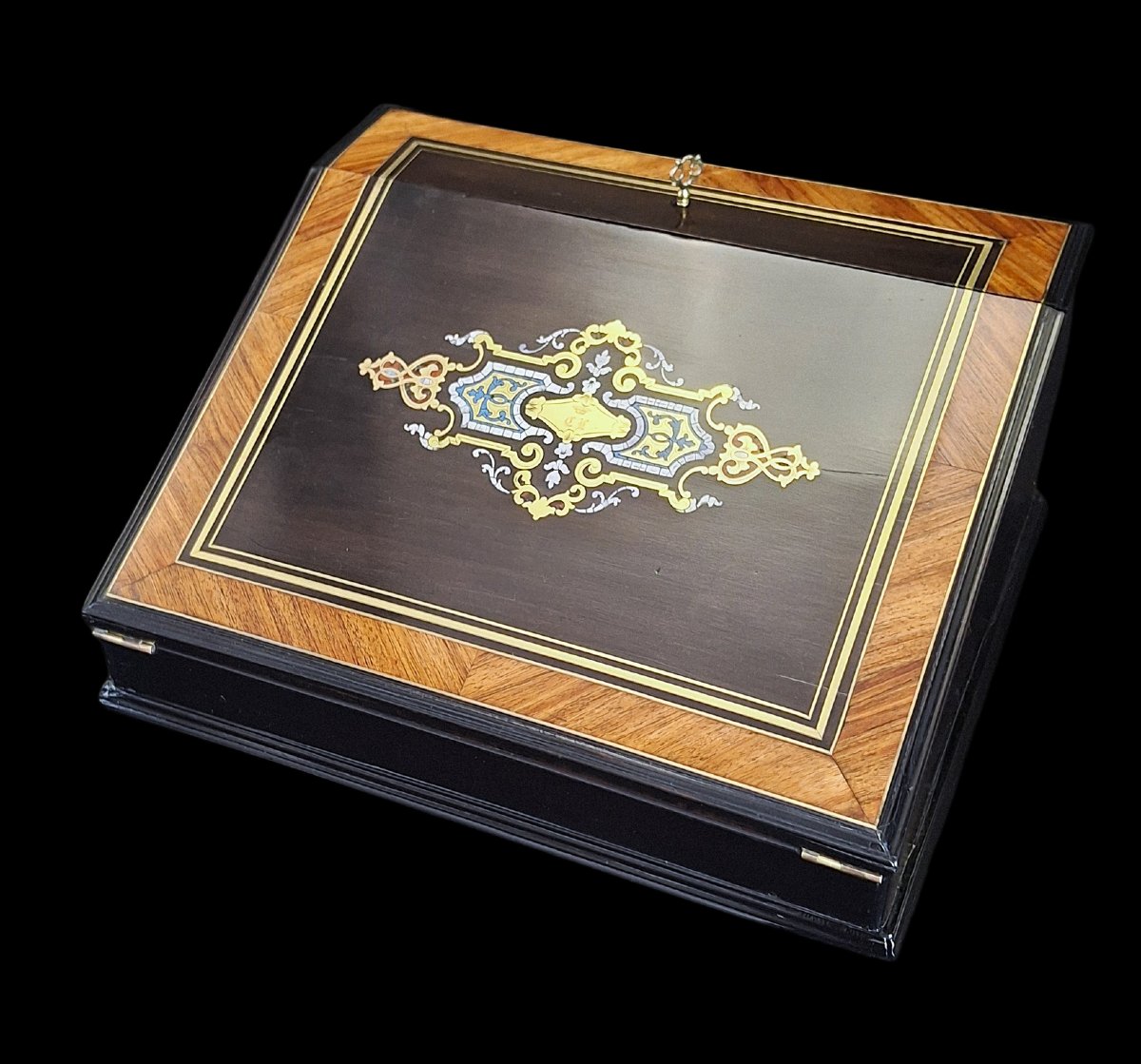 Scrittoio da Viaggio intarsiato Napoleone III, XIX secolo-photo-2