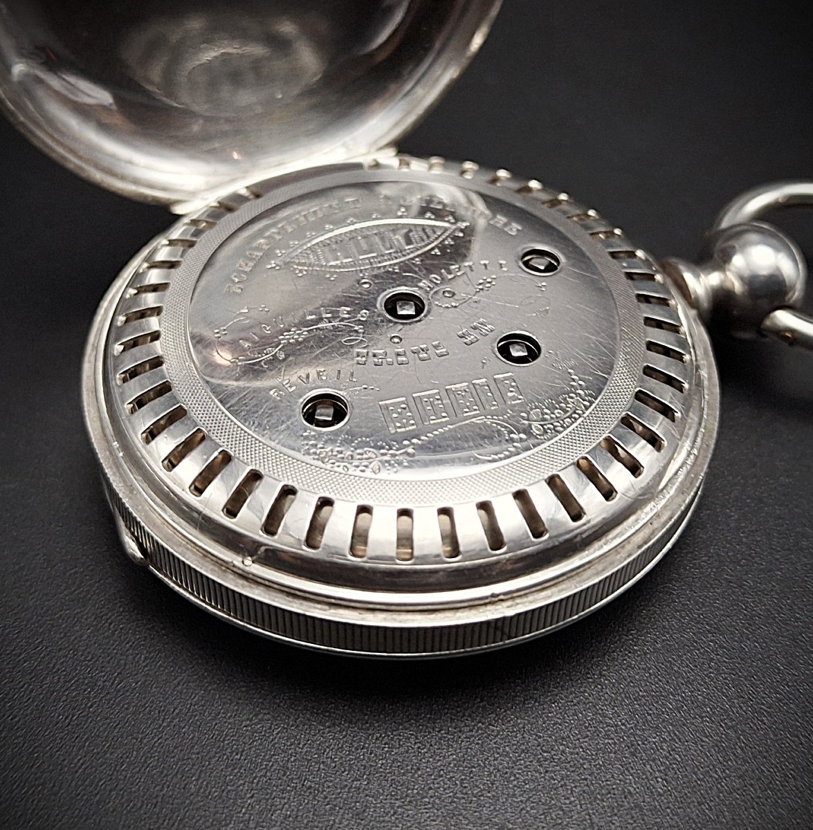 Orologio da tasca a cilindro con svegliarino, epoca 1880 circa-photo-4