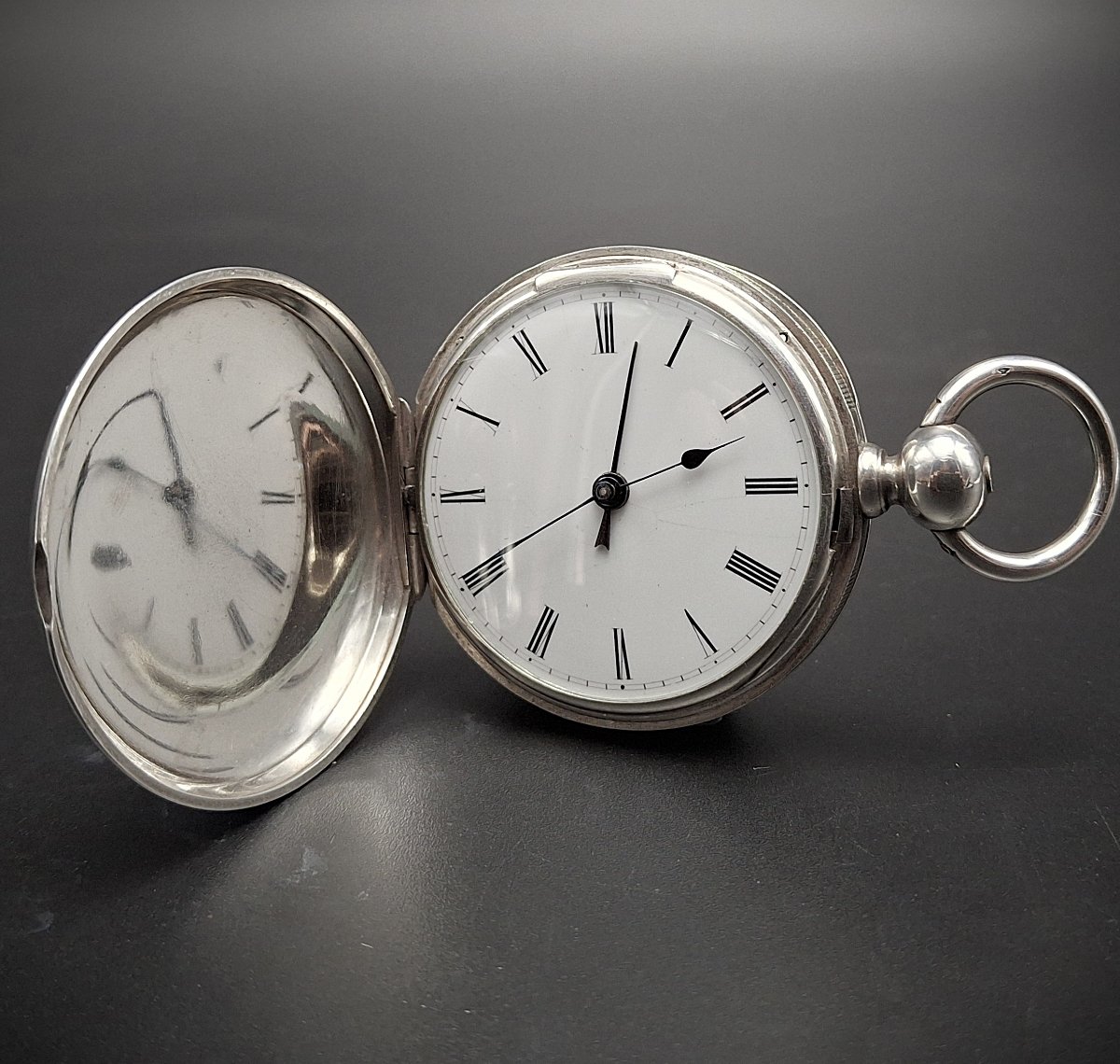 Orologio da tasca a cilindro con svegliarino, epoca 1880 circa