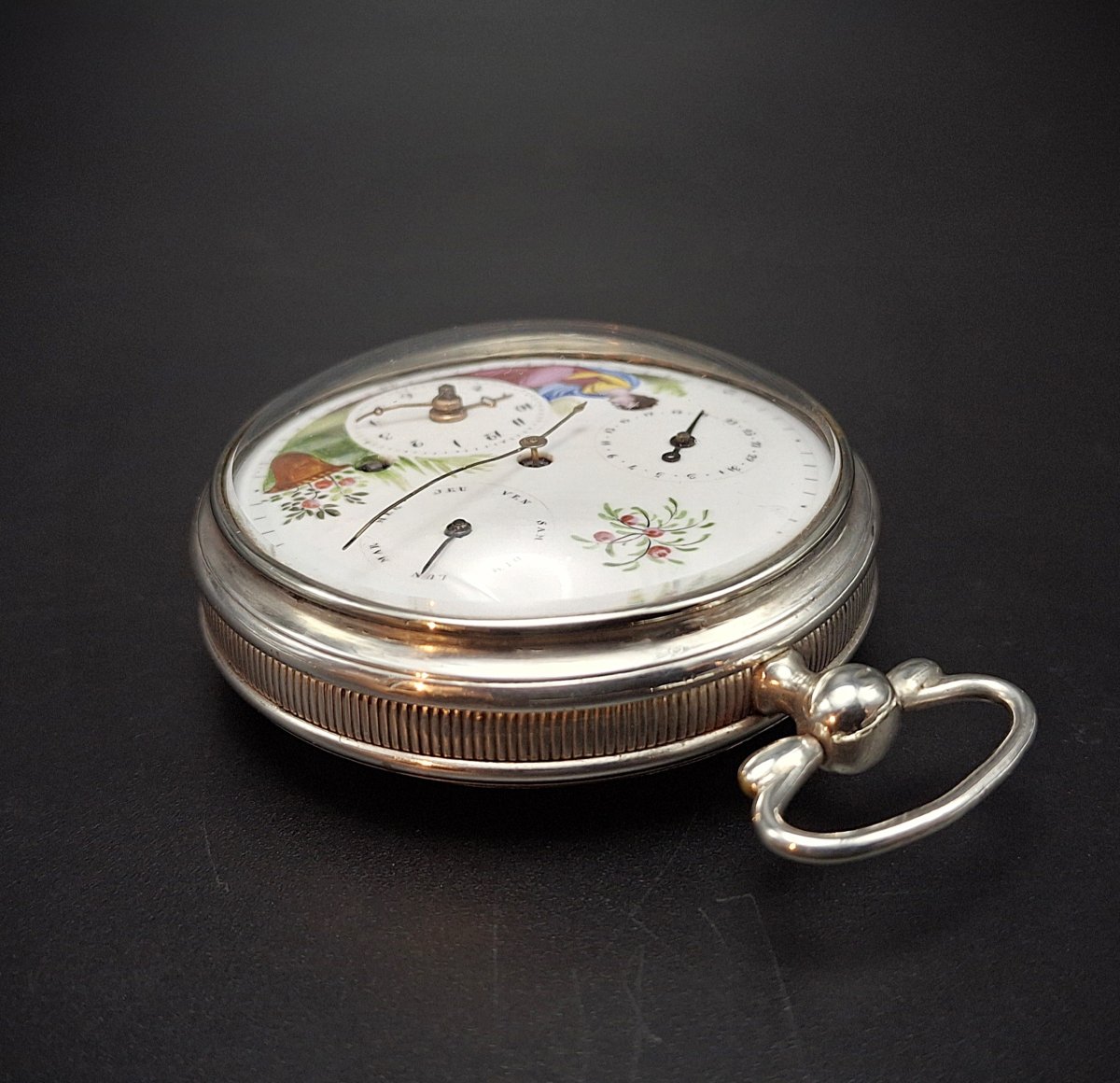 Orologio da tasca con doppio calendario e quadrante dipinto, fine 700-photo-1