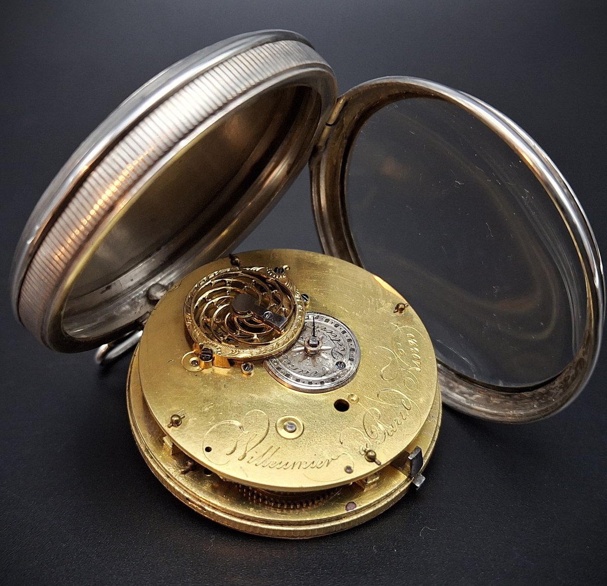Orologio da tasca con doppio calendario e quadrante dipinto, fine 700-photo-4