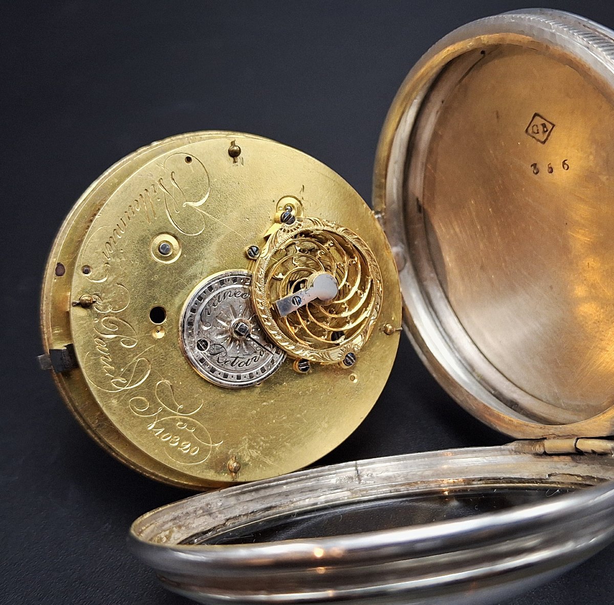 Orologio da tasca con doppio calendario e quadrante dipinto, fine 700-photo-6