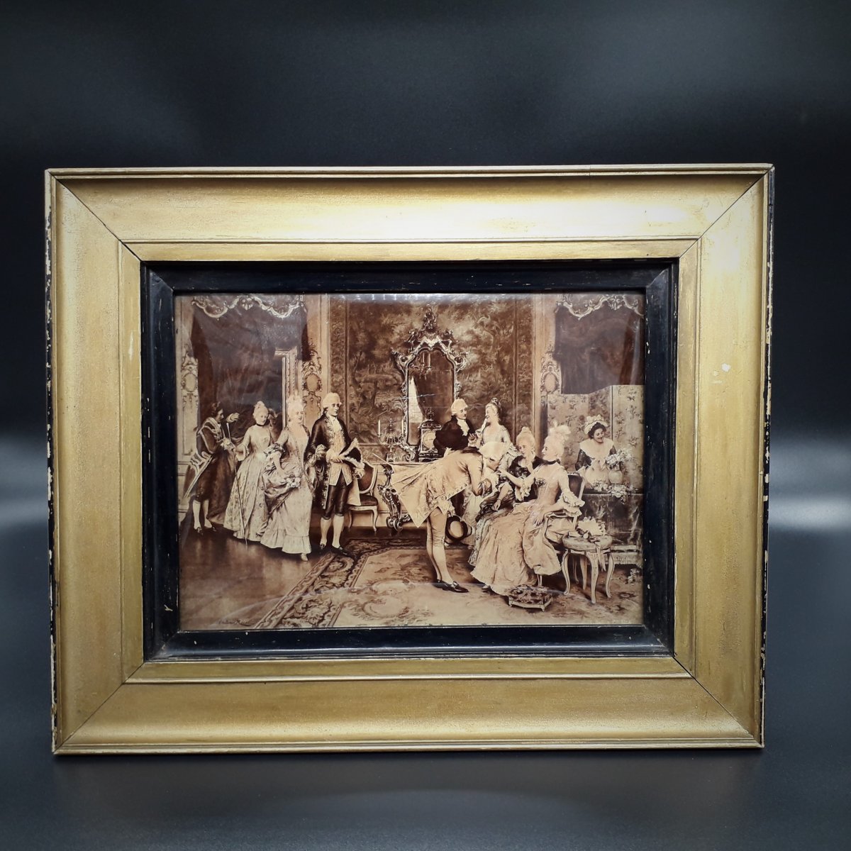Raro Crystoleum, quadro dipinto, epoca Vittoriana-photo-4