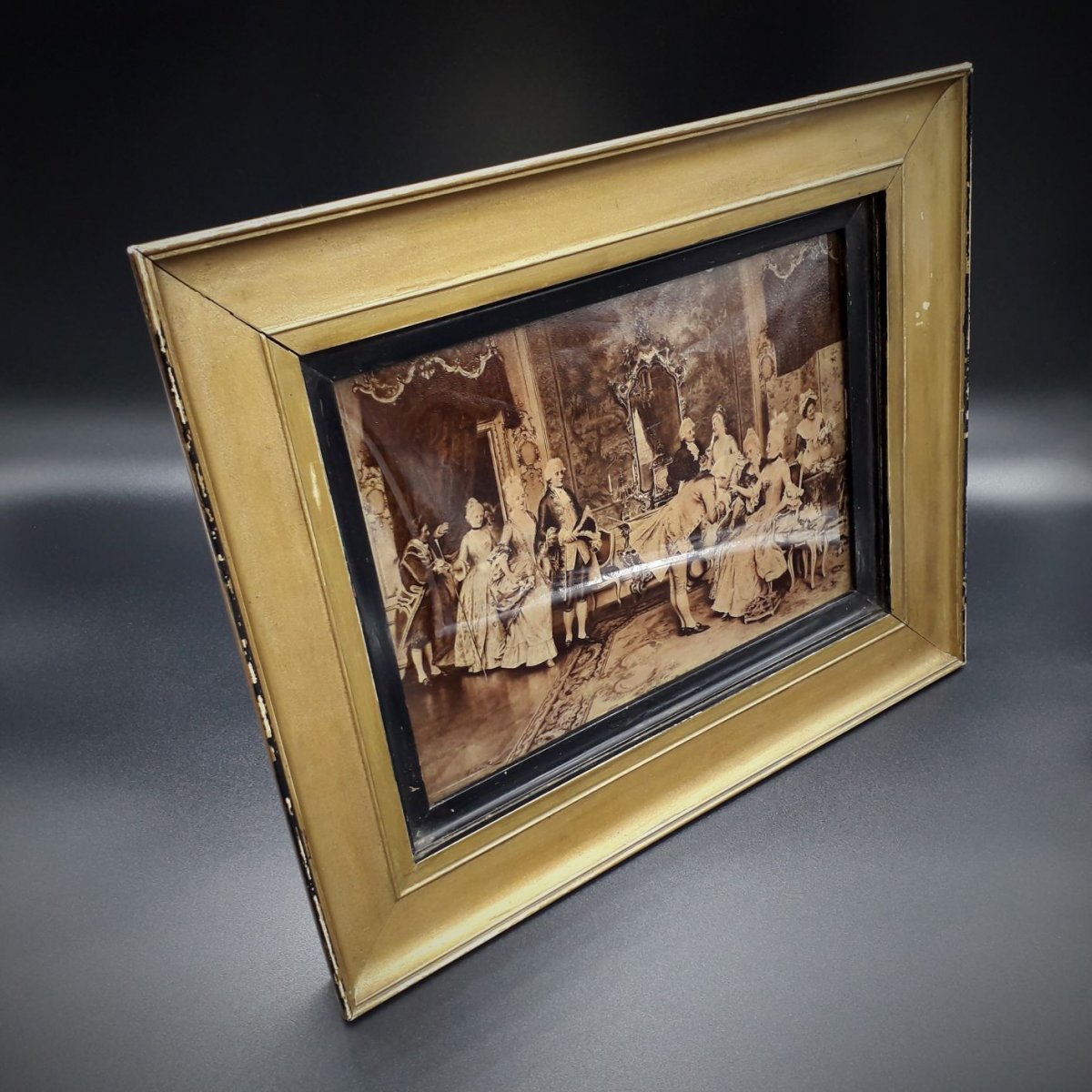Raro Crystoleum, quadro dipinto, epoca Vittoriana-photo-3