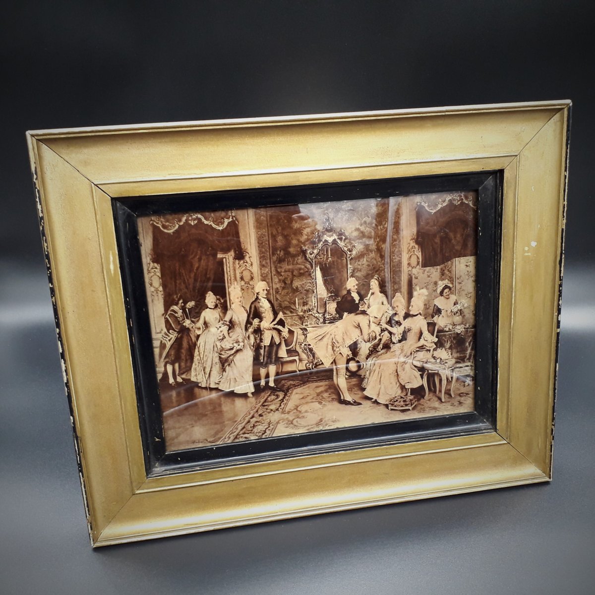 Raro Crystoleum, quadro dipinto, epoca Vittoriana-photo-4