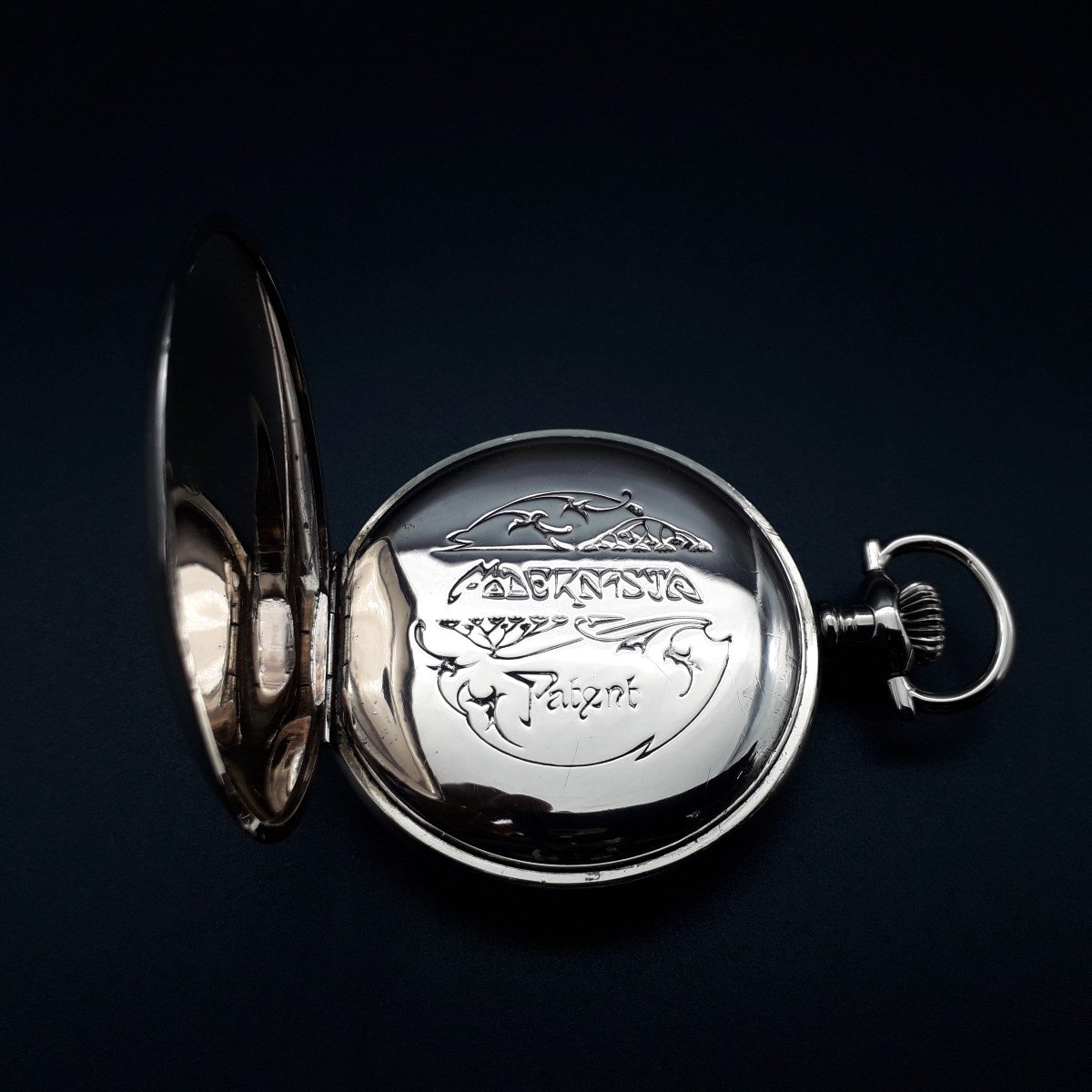Rare Montre Gousset Modernista avec heures sautante, 1905-photo-4