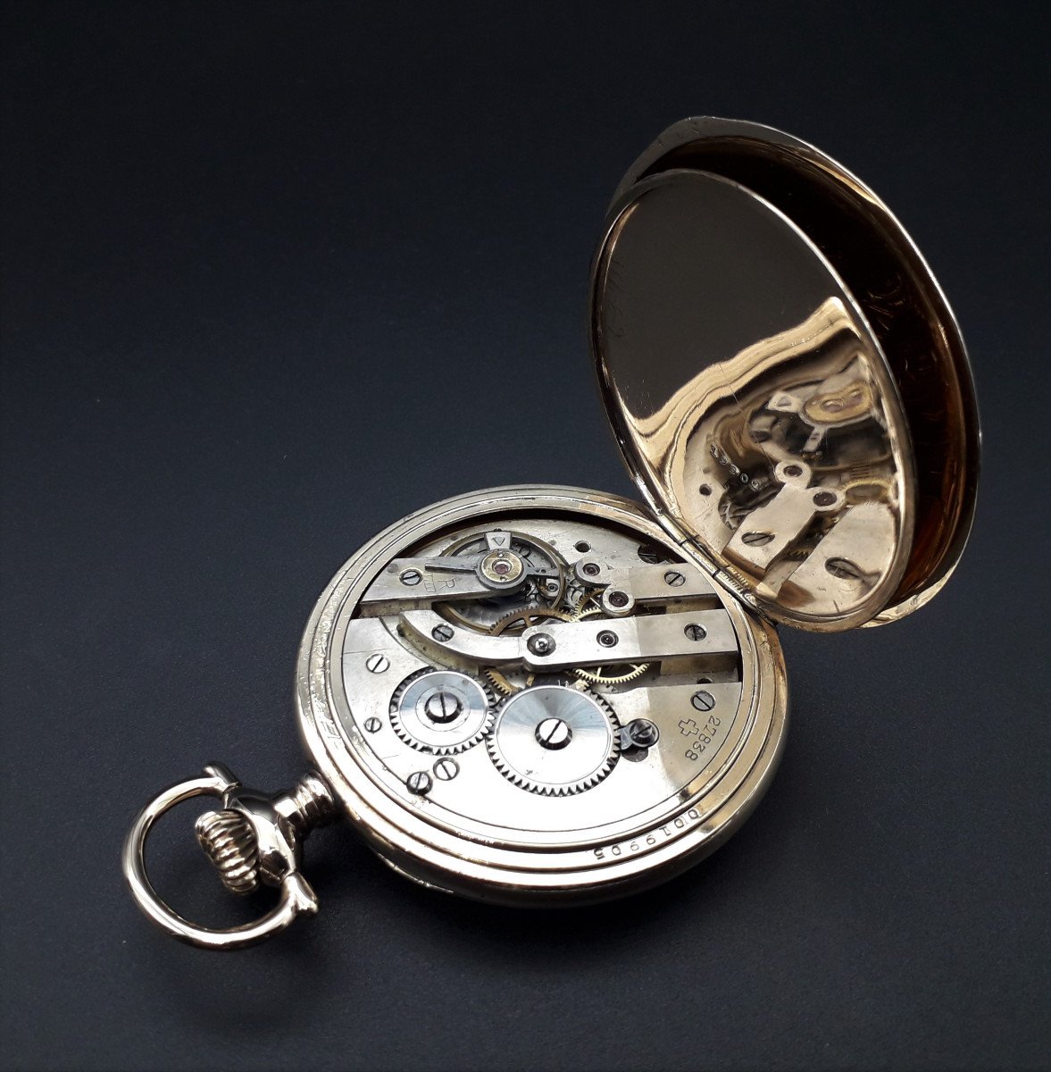 Rare Montre Gousset Modernista avec heures sautante, 1905-photo-7