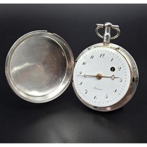 Orologio da tasca savonette, scappamento a verga, fine 700