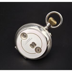 Raro orologio da tasca saltarello con ore e minuti saltanti, sistema A. Kaiser, 1890