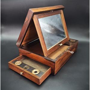 Scatola da viaggio in legno di palissandro, epoca fine 800