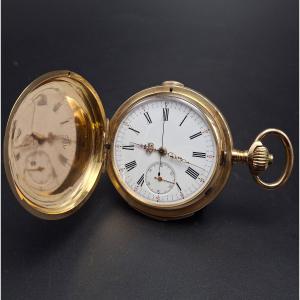 Orologio da tasca ﻿in oro, ripetizione ore e quarti e funzione cronografo, Mathey Tissot, 1900