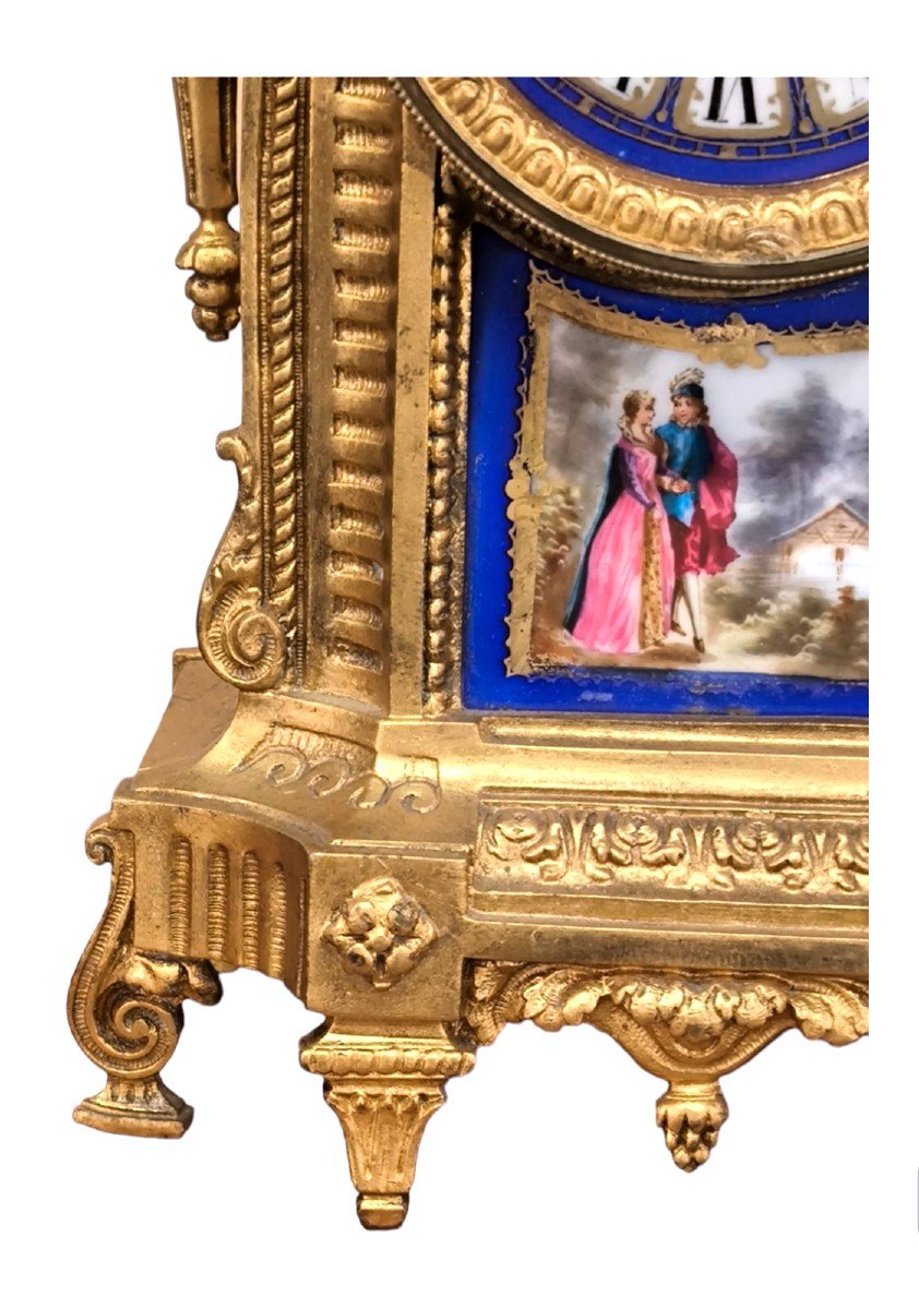 IOrologio da tavolo con placche di sevres fine XIX secolo-photo-3
