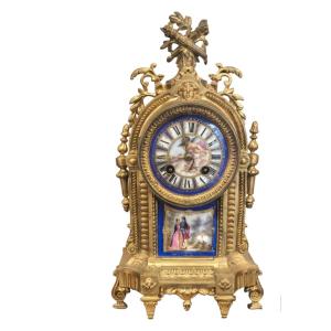 Orologio da tavolo con placche di sevres fine XIX secolo