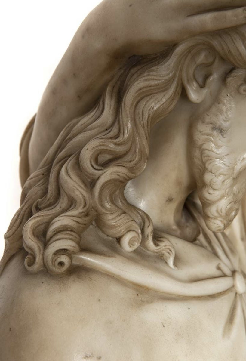 Gruppo scultoreo in marmo di Carrara raffigurante il Bacio di Giuda-photo-4