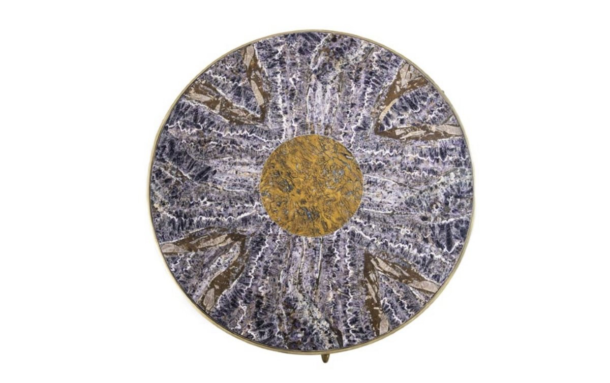 Tavolino “Guéridon” in bronzo dorato, ametista e diaspro – Francia, epoca Napoleone III (second-photo-3