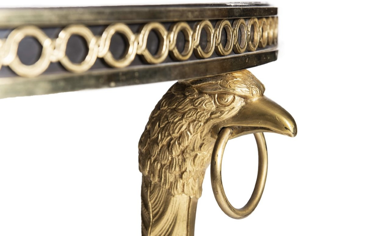 Tavolino “Guéridon” in bronzo dorato, ametista e diaspro – Francia, epoca Napoleone III (second-photo-4