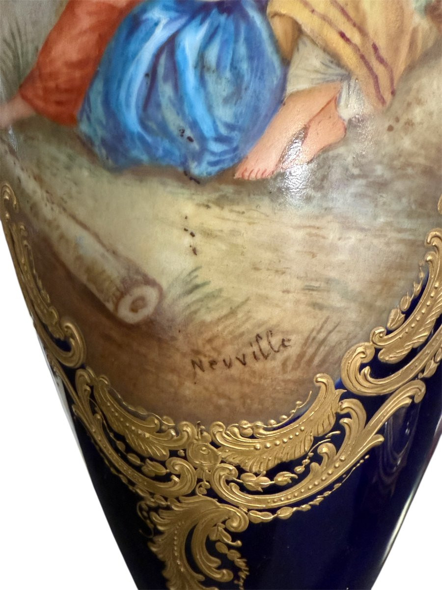 Coppia di vasi con coperchio in porcellana di Sèvres, Francia, fine XIX secolo-photo-4
