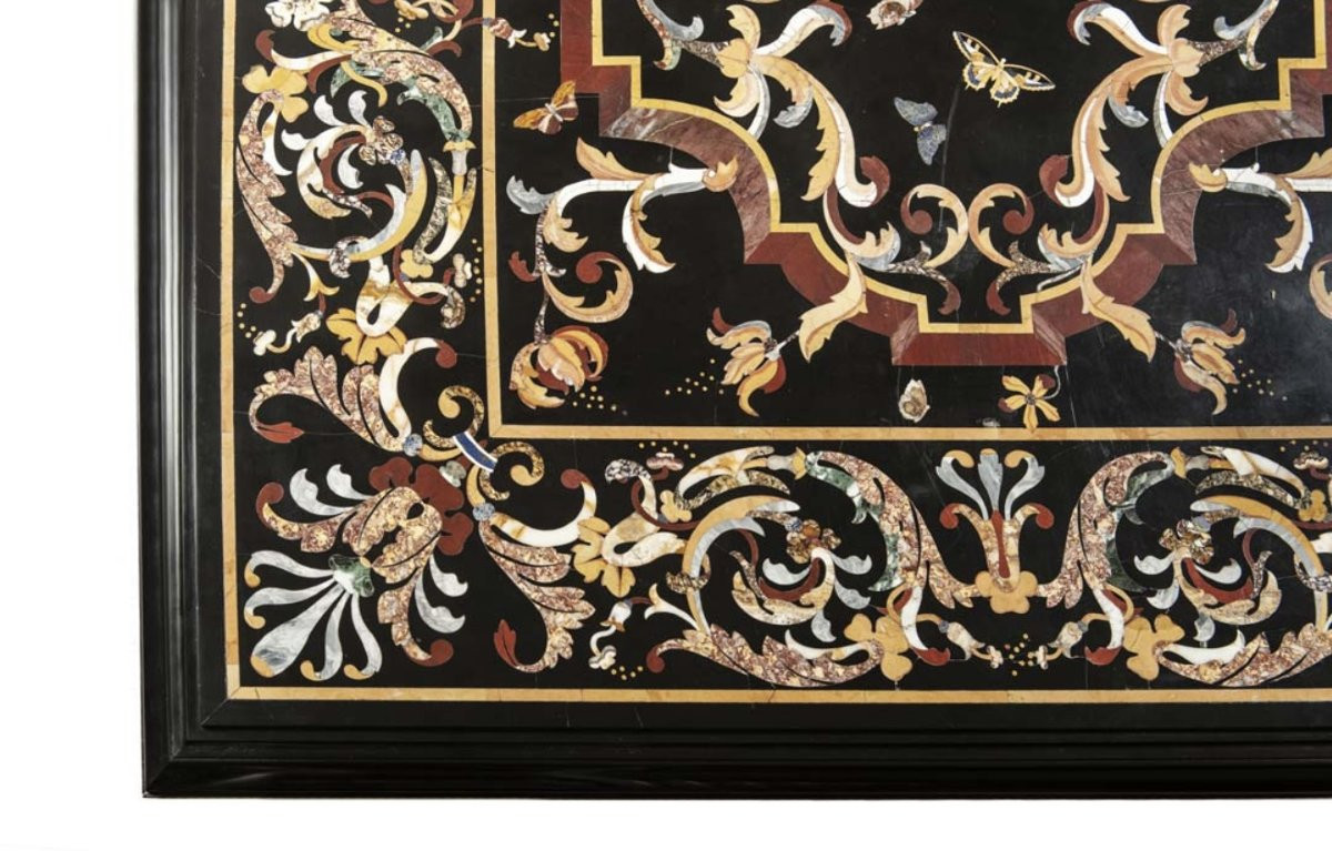 Tavolo con piano in commesso di pietre dure, Italia centrale (Roma o Firenze), seconda metà del-photo-3