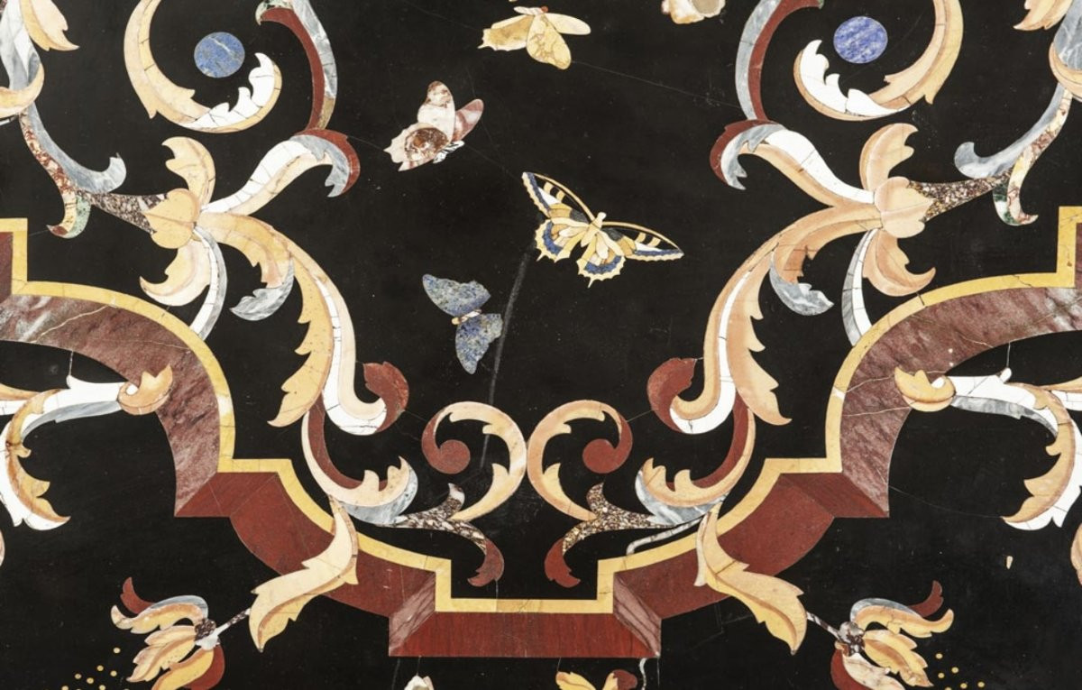 Tavolo con piano in commesso di pietre dure, Italia centrale (Roma o Firenze), seconda metà del-photo-4