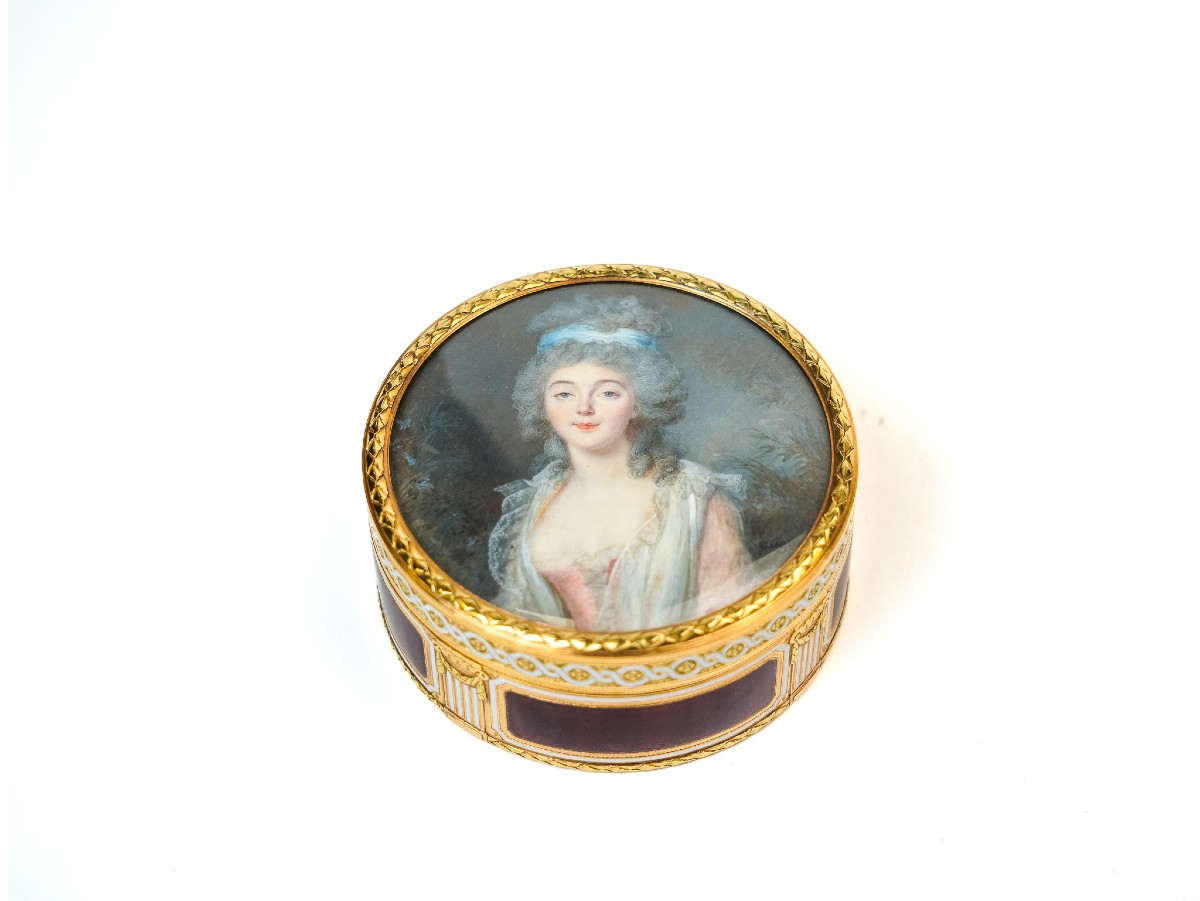 Tabacchiera in oro, smalti e miniatura – Ginevra, ca. 1785