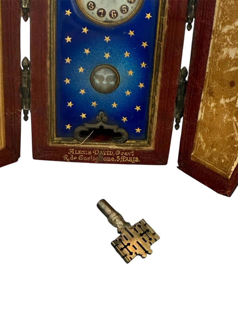 Orologio da viaggio in astuccio goticheggiante, Alexis David, Parigi, metà XIX secolo-photo-3