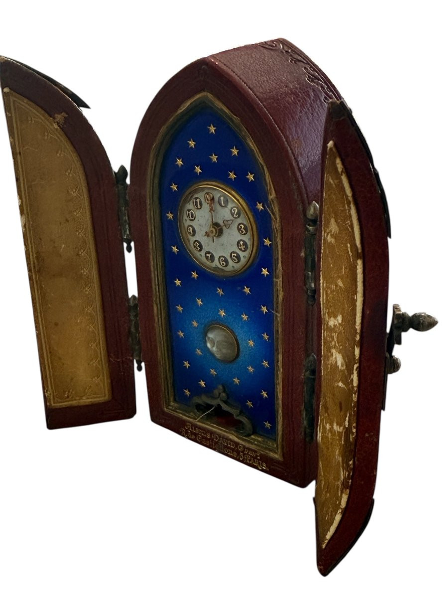 Orologio da viaggio in astuccio goticheggiante, Alexis David, Parigi, metà XIX secolo-photo-4