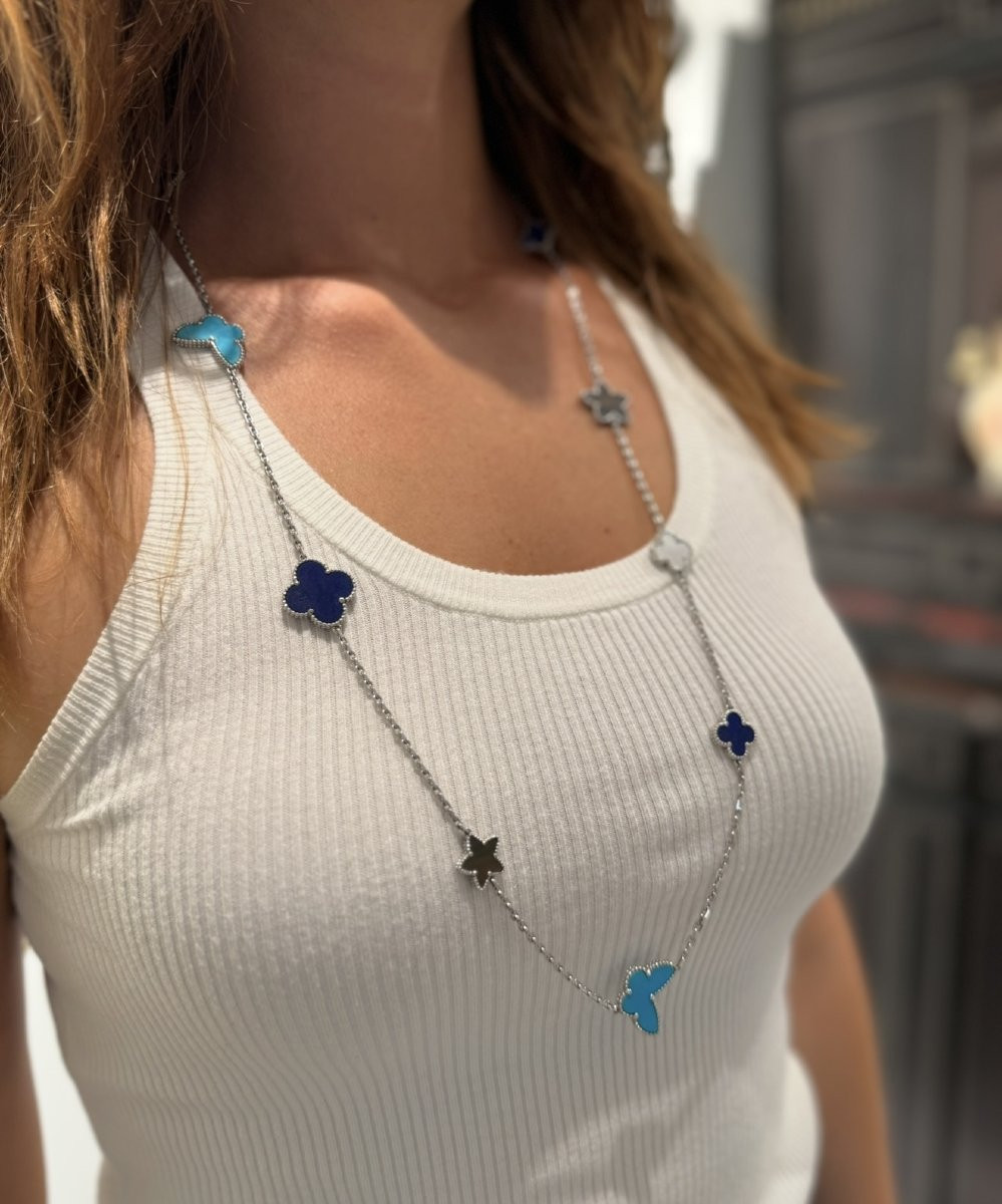 Van Cleef & Arpels – Collana Lucky Alhambra con motivi misti-photo-3