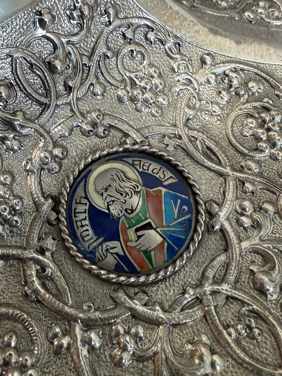 Reliquiario gotico in argento con smalti cloisonné-photo-8
