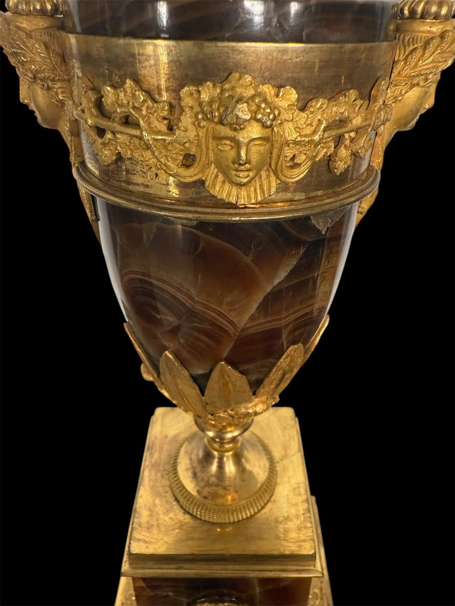 Coppia di vasi in alabastro tartarugato e bronzo dorato, Roma, fine del XVIII secolo, ambito Va-photo-4