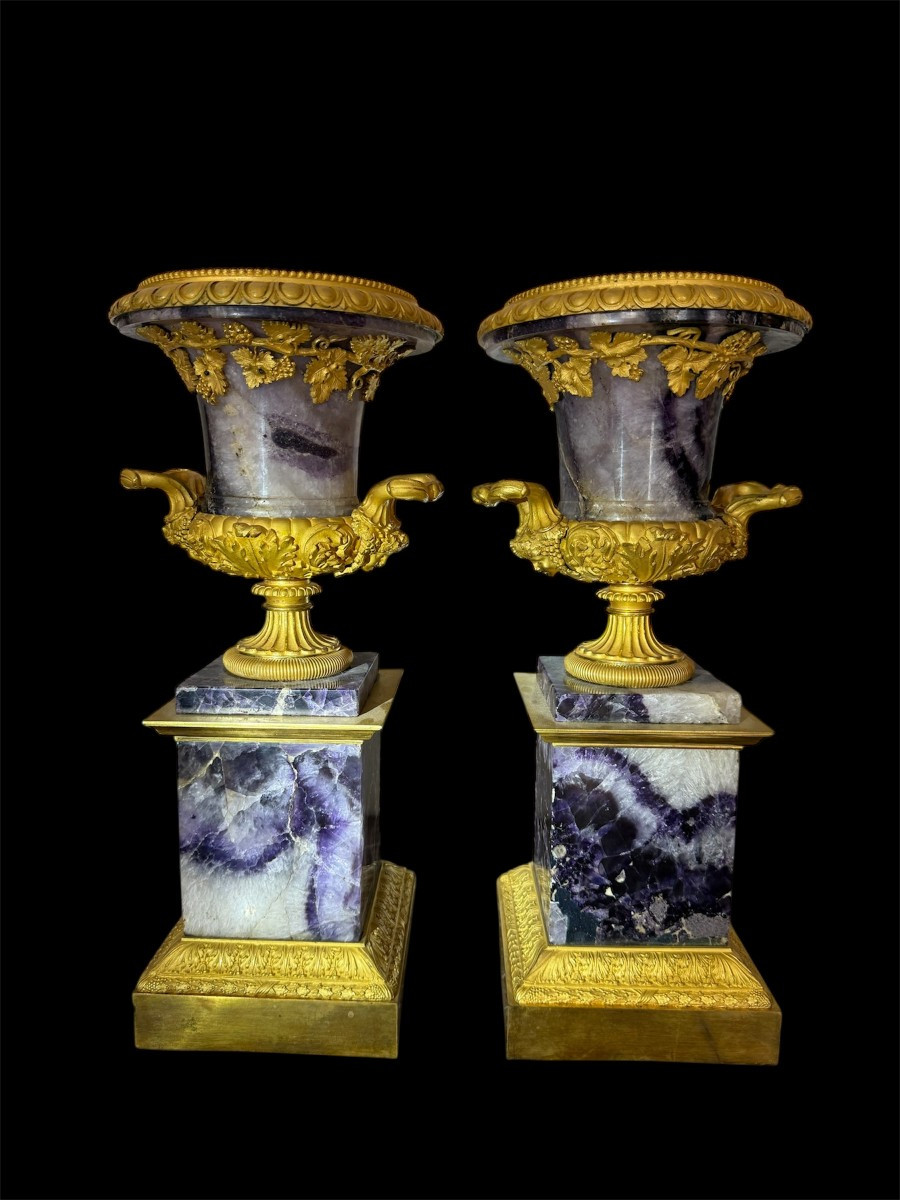  Coppia di cassolette  in stile neoclassico