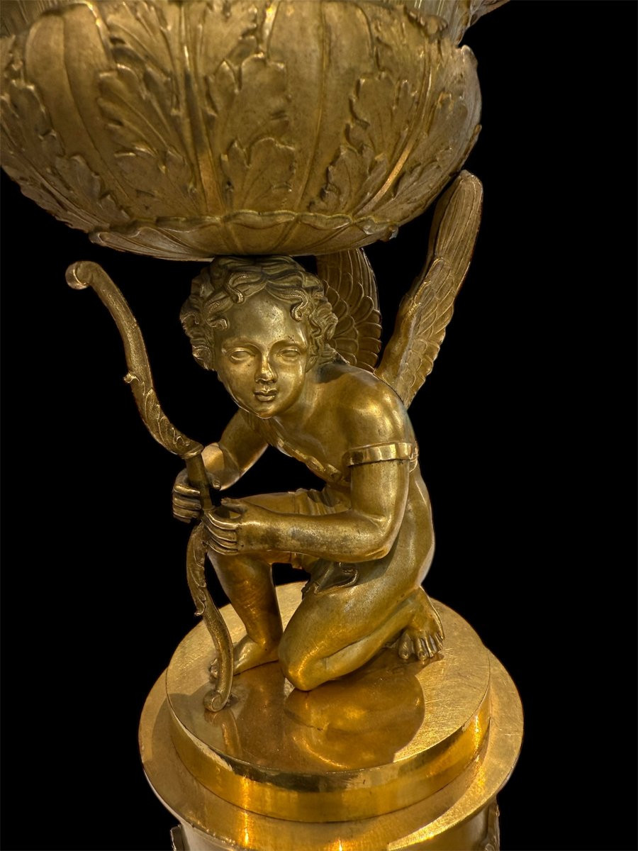 Coppia di cassolette in bronzo dorato, firmate Thomire à Paris-photo-2