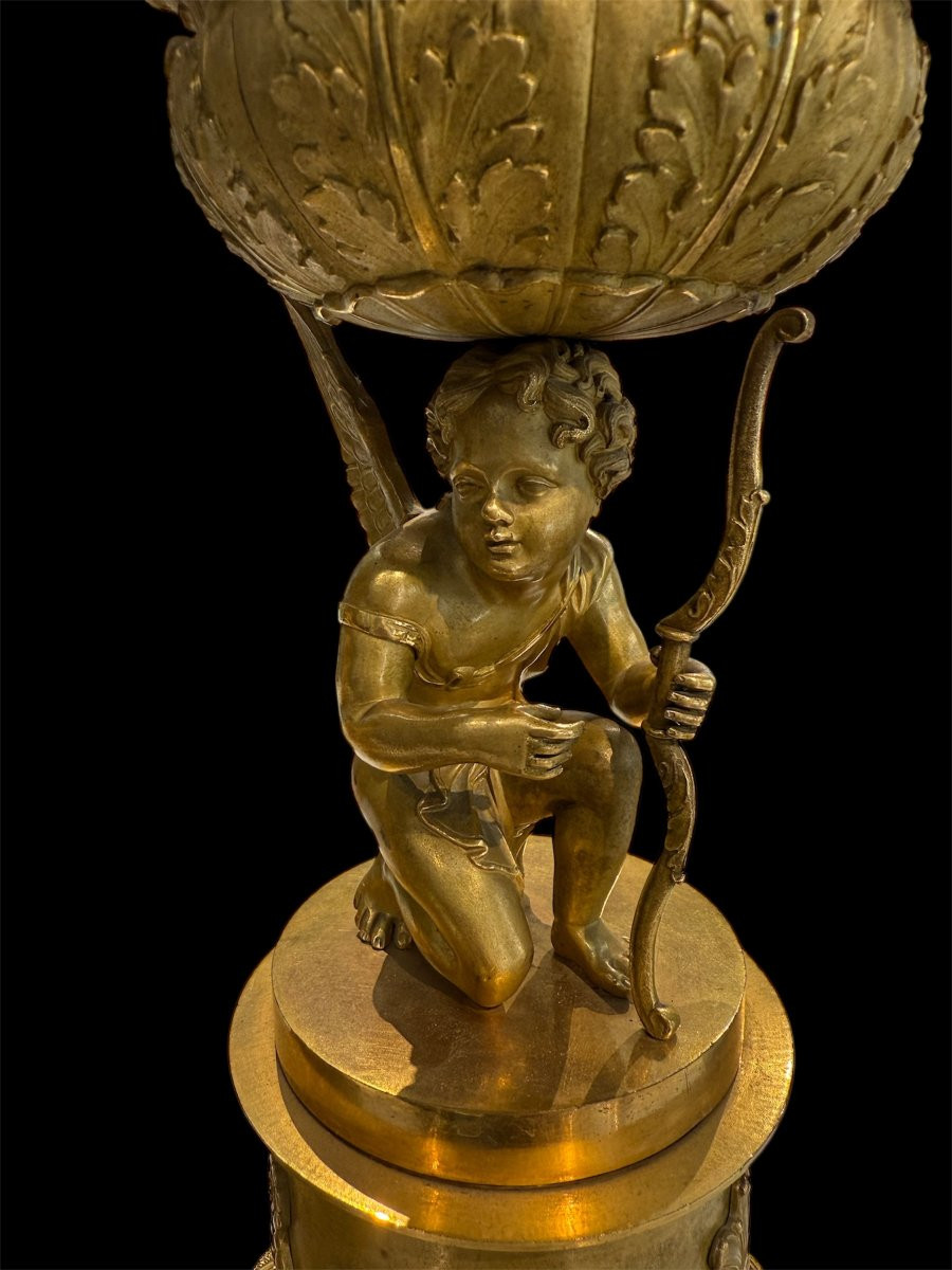 Coppia di cassolette in bronzo dorato, firmate Thomire à Paris-photo-1