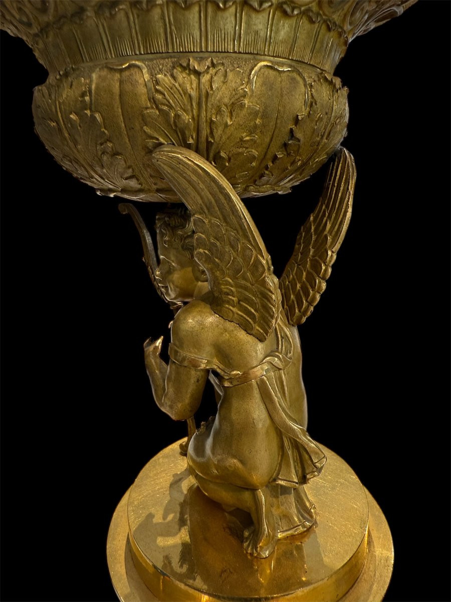 Coppia di cassolette in bronzo dorato, firmate Thomire à Paris-photo-3