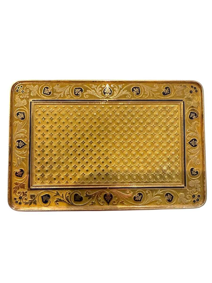 Tabacchiera musicale in oro 18 carati e smalti – Georges Raymond Lamy & Cie, Ginevra, ca. 1825–-photo-3
