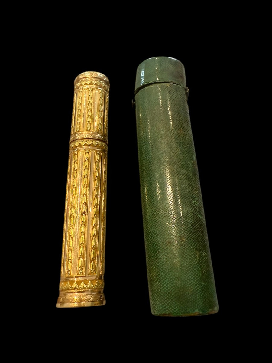 Étui in oro con astuccio originale in pelle di lucertola  Francia, Parigi, circa 1770
