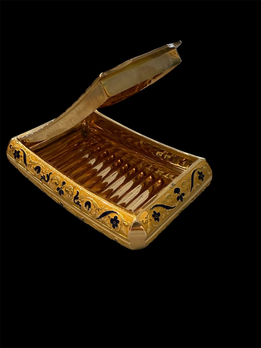 Tabacchiera curva da tasca in oro e smalti, Parigi, 1838–1850 ca., maestro orafo “AM”-photo-4