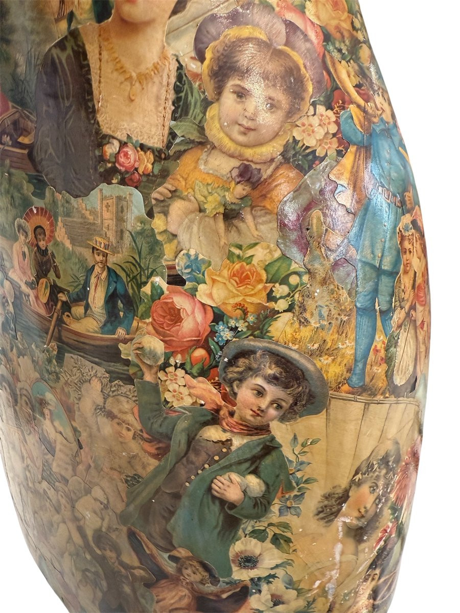 Coppia di manichini da sartoria con applicazioni di carta stampata (découpage)-photo-5