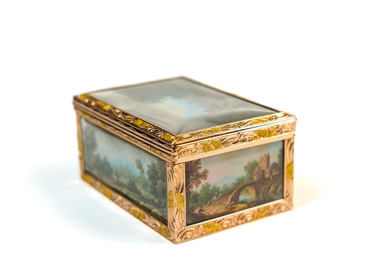 Tabacchiera in oro con miniature paesaggistiche  Germania, Berlino, ca. 1840-photo-3