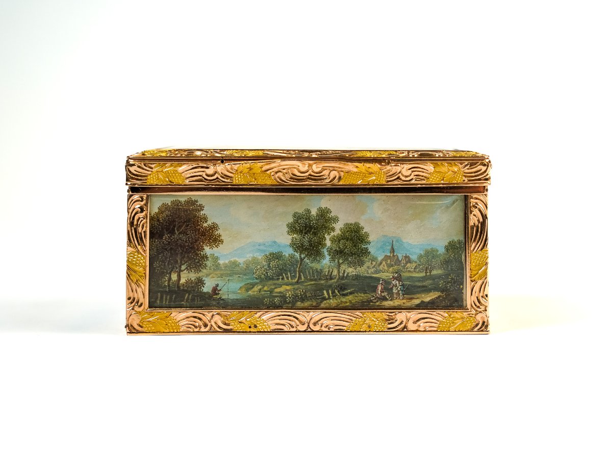 Tabacchiera in oro con miniature paesaggistiche  Germania, Berlino, ca. 1840-photo-1