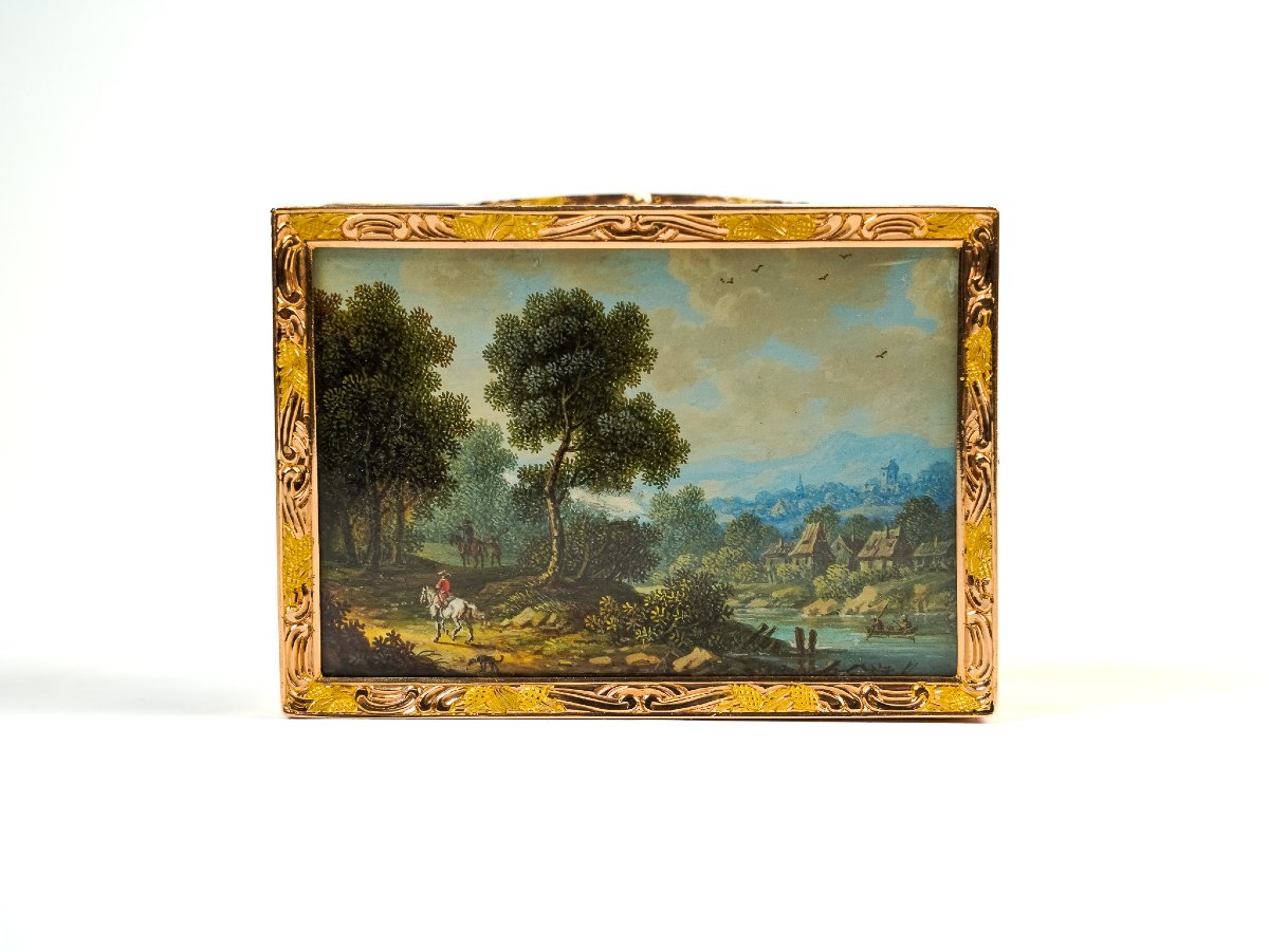 Tabacchiera in oro con miniature paesaggistiche  Germania, Berlino, ca. 1840-photo-4