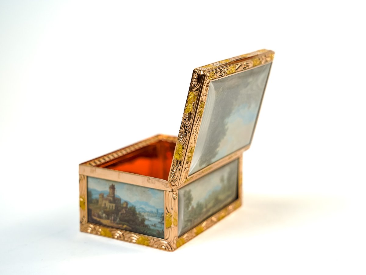 Tabacchiera in oro con miniature paesaggistiche  Germania, Berlino, ca. 1840-photo-6