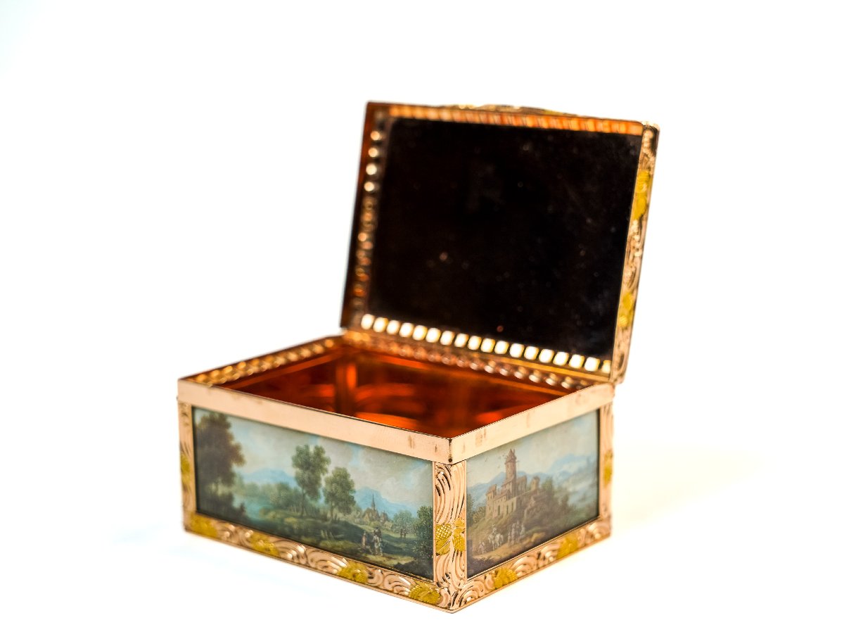 Tabacchiera in oro con miniature paesaggistiche  Germania, Berlino, ca. 1840-photo-7