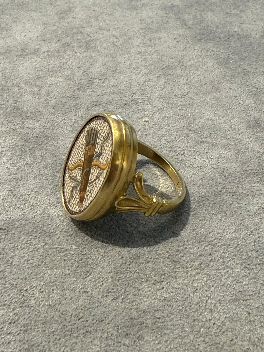 Anello in oro con micromosaico, Roma, fine XVIII secolo, attribuito a Giacomo Raffaelli-photo-3