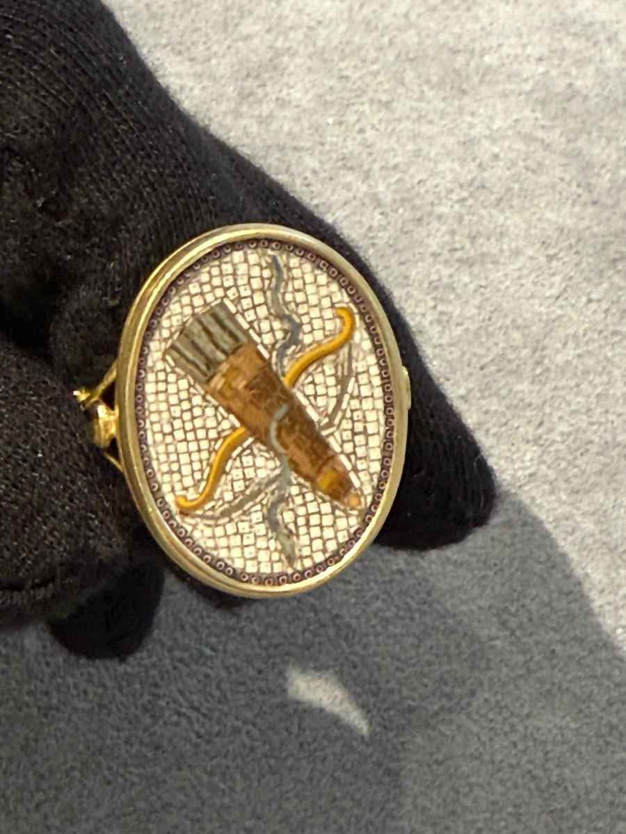 Anello in oro con micromosaico, Roma, fine XVIII secolo, attribuito a Giacomo Raffaelli-photo-4